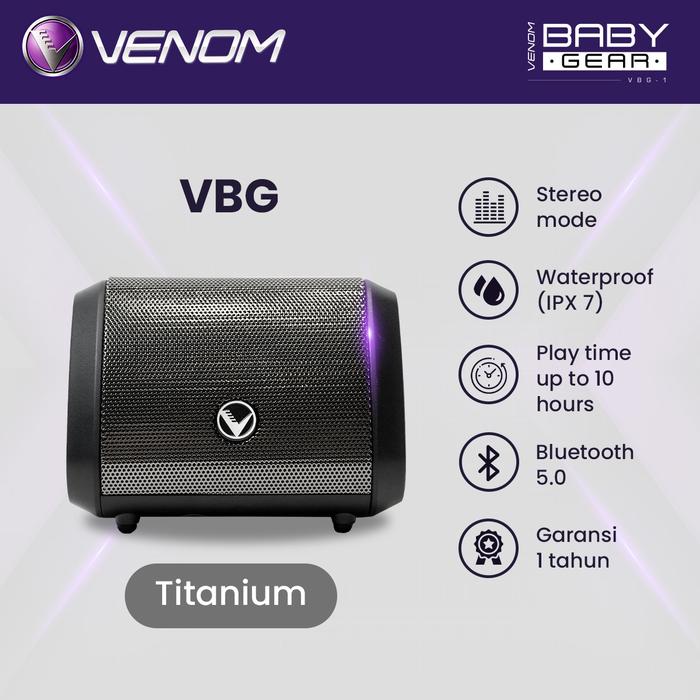Gambar Venom Baby Gear VBG 1 Speaker Bluetooth Portable - Titanium dari Venom Audio undefined Tokopedia