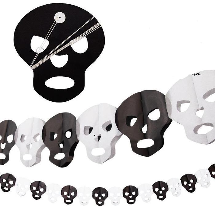 Gambar SLINGER LIPAT PERAYAAN HAPPY HALLOWEEN DEKORASI AKSESORIES PESTA - 17063 SKULL BW dari MadisonShop undefined Tokopedia