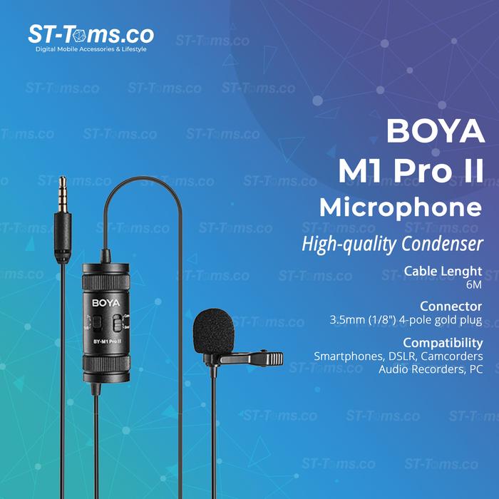Promo Boya M1 Pro II Pro 2 Lavalier Microphone Clip On Wired ...