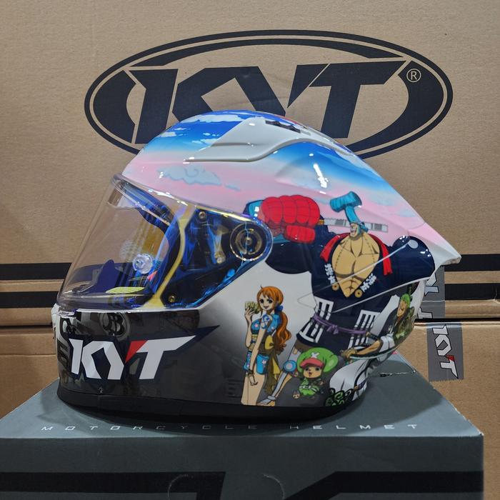 Gambar KYT STRIKER ONE PIECE WANO #1 WHITE (Clear Iridium Blue) - One piece White, XL dari all.pusatnya helm undefined Tokopedia