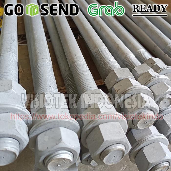 Gambar Baud Angkur Baja L 22mm x 90cm / Baut m22 / Anchor Bolt 7/8 inch dari VISIOTEK.INDONESIA undefined Tokopedia