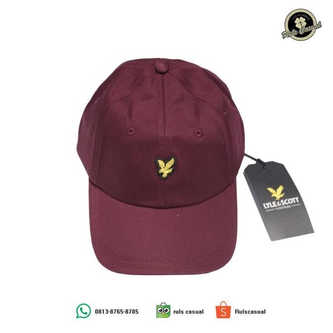 Gambar Cap Lyle & Scott Original - Burgundy, All Size dari Harmoni Sejahterah undefined Tokopedia