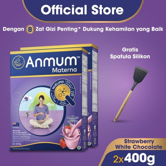 Gambar Anmum Materna Susu Bubuk Strawberi White Choco 2x 400g-Susu Ibu Hamil - Spatula Silikon dari edna_shop undefined Tokopedia