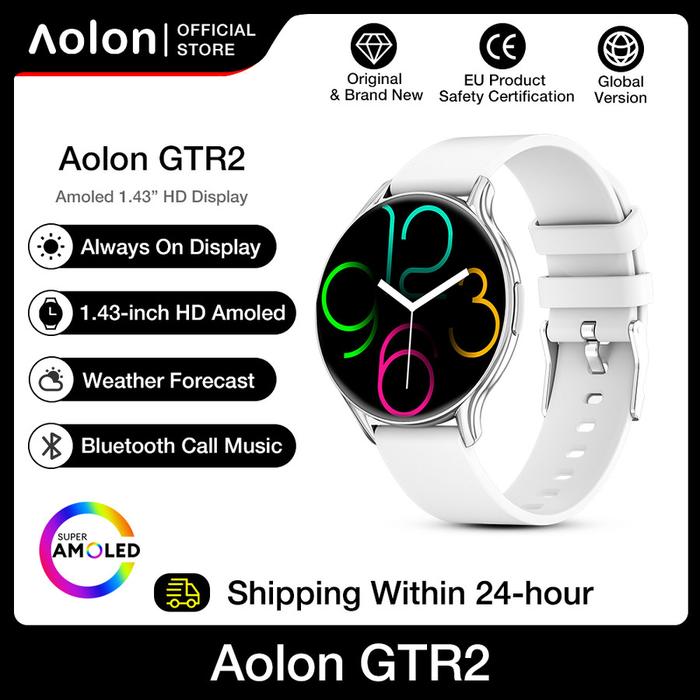 Gambar AOLON-GTR 2 Amoled HD display Ultra-thin dial full screen Bluetooth phone/sports /music/24-hour health monitoring jam smartwatch pria - Sliver dari Aolon undefined Tokopedia
