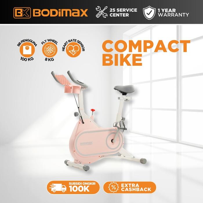 Gambar BODIMAX COMPACT BIKE PASTEL / SEPEDA STATIS / SPINNING BIKE / ALAT GYM / FITNESS - Merah Muda dari Bodimax Indonesia undefined Tokopedia