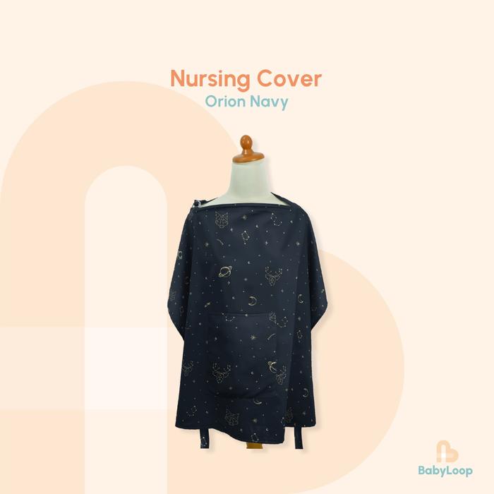 Gambar Apron Menyusui - Nursing Cover Printed Fabric - Baby Loop - Orion Navy dari Baby Loop Authorized Reseller undefined Tokopedia