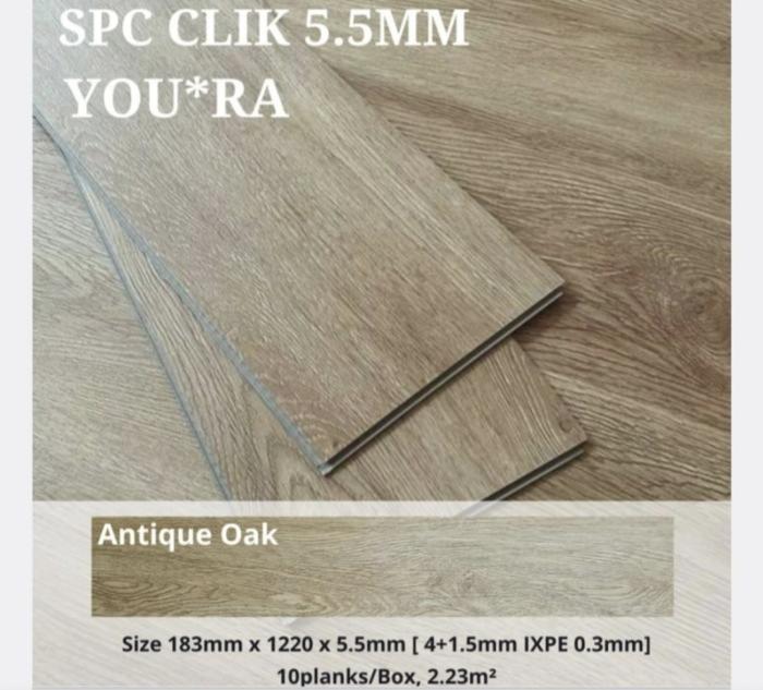 Gambar SPC Youra flooring 5.5mm/SPC klik - Antique oak dari Jayainteriorofficial undefined Tokopedia