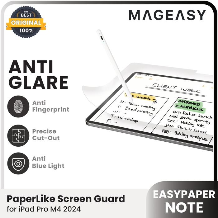 Gambar MagEasy PaperLike iPad Pro 11 & 13 M4 2024 Anti Gores Screen Guard Protector - EasyPaper Note, iPad Pro 11 M4 dari SwitchEasy Official undefined Tokopedia