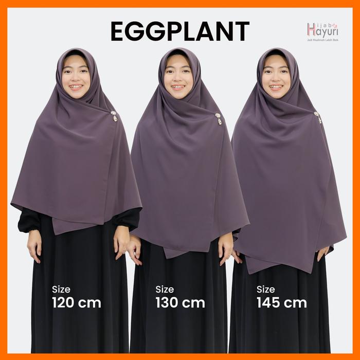 Gambar [130 cm] New Khimar Segiempat Polos by Hijab Hayuri - Eggplant dari Hayuri Hijab Bekasi undefined Tokopedia