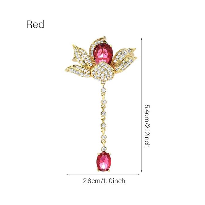 Gambar Bros Brooch Bunga Lotus Kristal Rumbai Teratai Flower Fashion Style Aksesoris Pin Bros Jilbab Hijab Simple Wanita - Merah dari IDT4 undefined Tokopedia