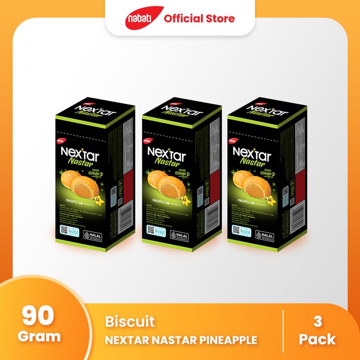Gambar [Bundle Pack Isi 3] Nextar Nastar Pineapple 90gr dari Nabati Indonesia undefined Tokopedia