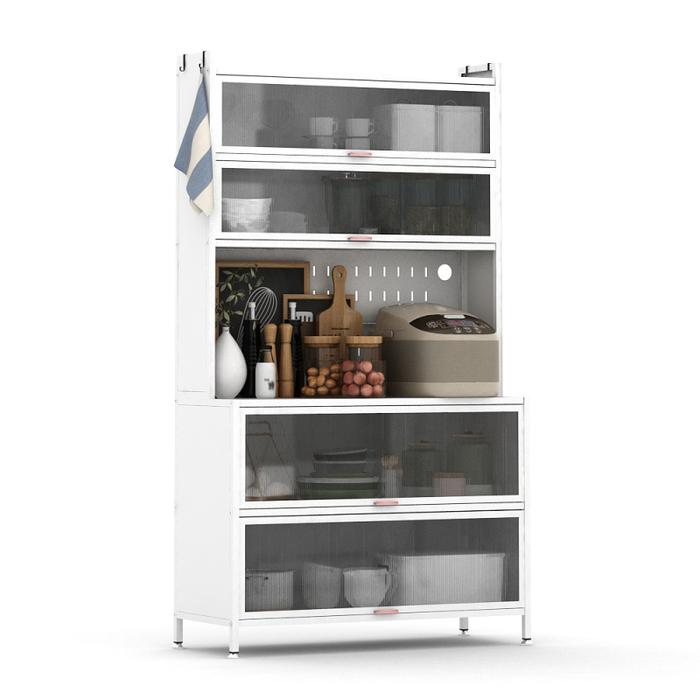 Gambar Lemari Dapur Besi /  Lemari Sayur / Rak Piring / Kitchen Set - Putih dari Living New undefined Tokopedia