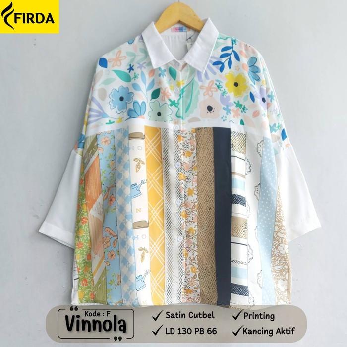 Gambar new vinnolaaa jumbo blouse kemeja wanita big size modis casual motif cantik kekinian - Kode F dari ILYASSA SHOP SOLO undefined Tokopedia