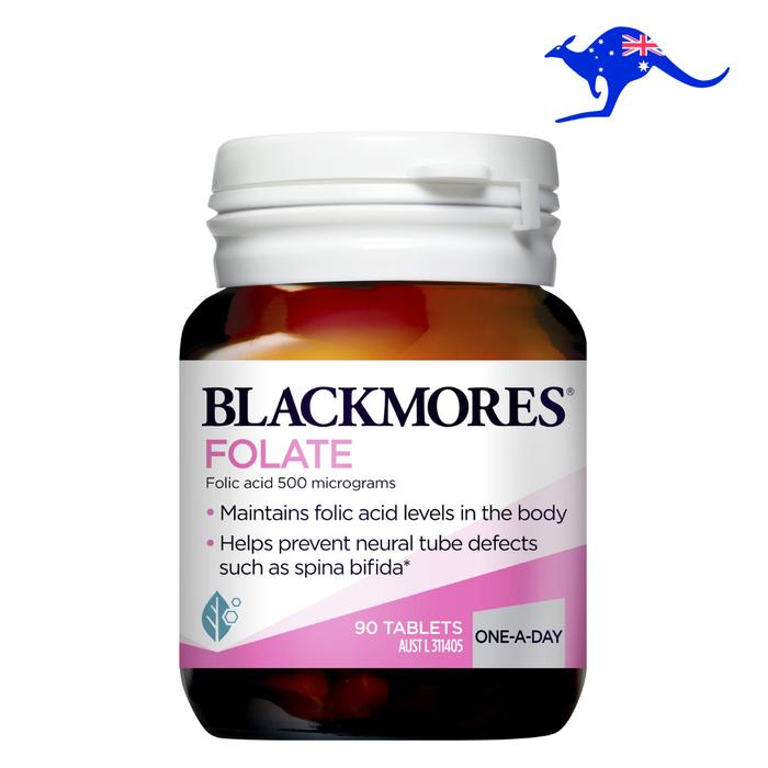 Jual Blackmores Folate 90 Tablets Folic Acid 500mg Vitamin Asam Folat ...