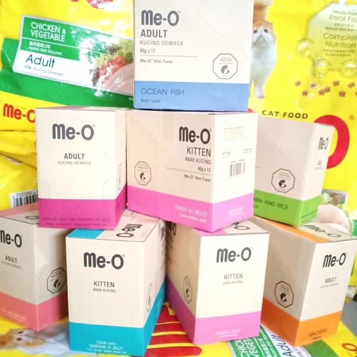 Jual MEO ME-O POUCH DUS box Isi 12 SACHET makanan basah wet cat