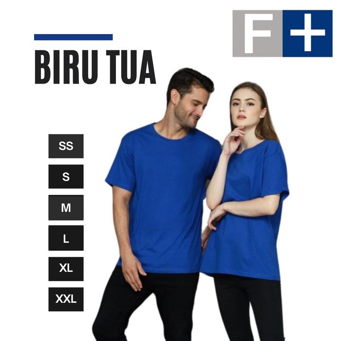 Gambar KAOS POLOS UNISEX PREMIUM COTTON CARDED 24S REGULER FIT T-SHIRT LENGAN PENDEK - Biru Tua, XL dari Fuk Plus undefined Tokopedia