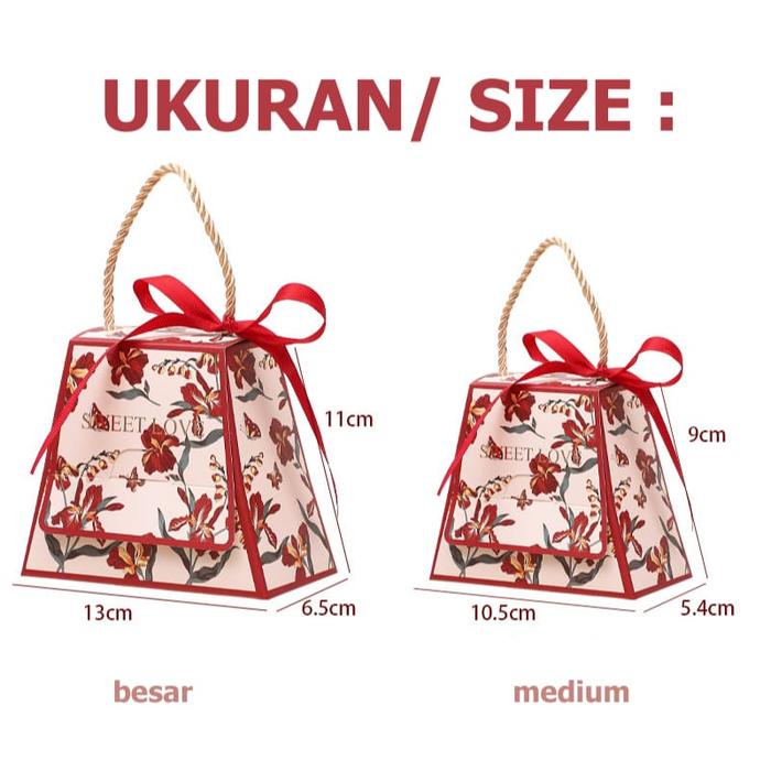 Gambar Paper Bag Kotak Permen Hadiah Souvenir Hampers Paper Box Wedding Gift Kotak Kado - Merah, 10 x 9 x 5,4 cm dari AvaPropsCraft undefined Tokopedia