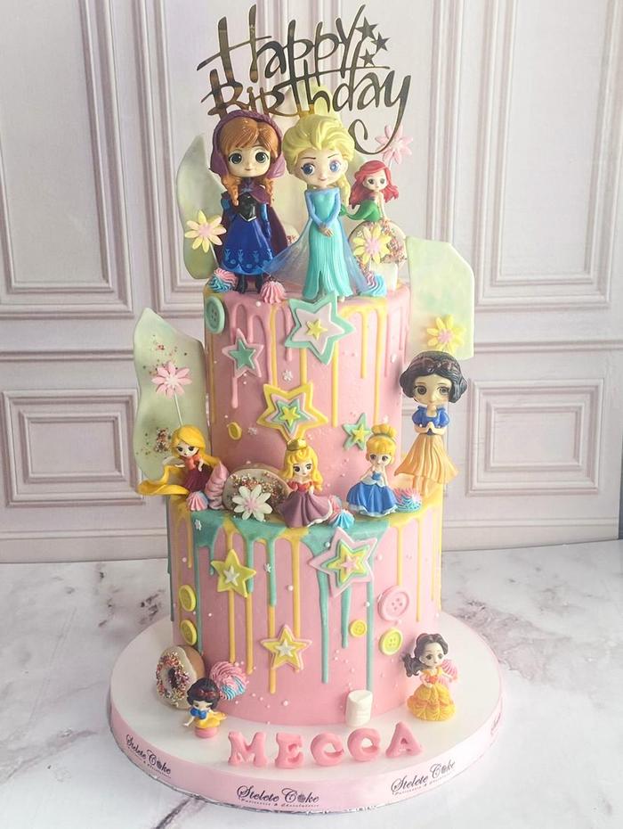 Gambar Kue Ulang Tahun/Birthday Cake/Kue Ultah Tema Princess/Kue Birthday Jakarta/princess 2 tingkat - Lapis Surabaya dari The Cake Corner Jakarta undefined Tokopedia