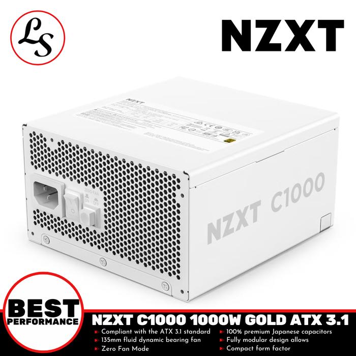 Gambar NZXT PSU C1000 Gold 1000W 80 Plus Gold Fully Modular ATX 3.1 PCIe 5.1 - Putih dari Lightspeed Com undefined Tokopedia