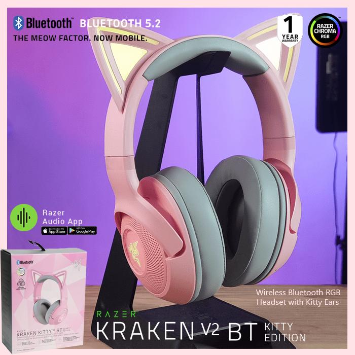 Promo Razer Kraken Kitty V2 BT Quartz Wireless Bluetooth RGB Headset with  Kitty Ears di Legalgame Tokopedia