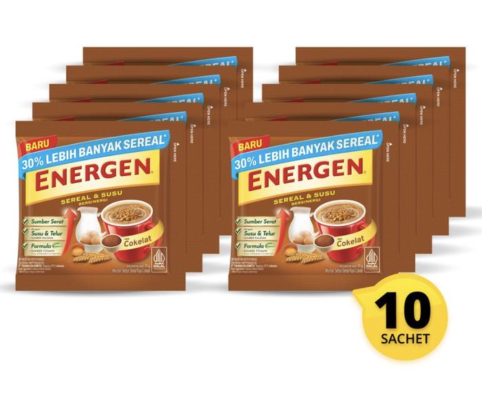 Gambar MAYORA Energen Sereal & Susu Bersinergi 10 sachet & 5 Sachet / Cemilan Sehat Energen / Sarapan / Energen Sachet / sereal Untuk Sarapan - coklat 10 sache dari Toko Arnold undefined Tokopedia