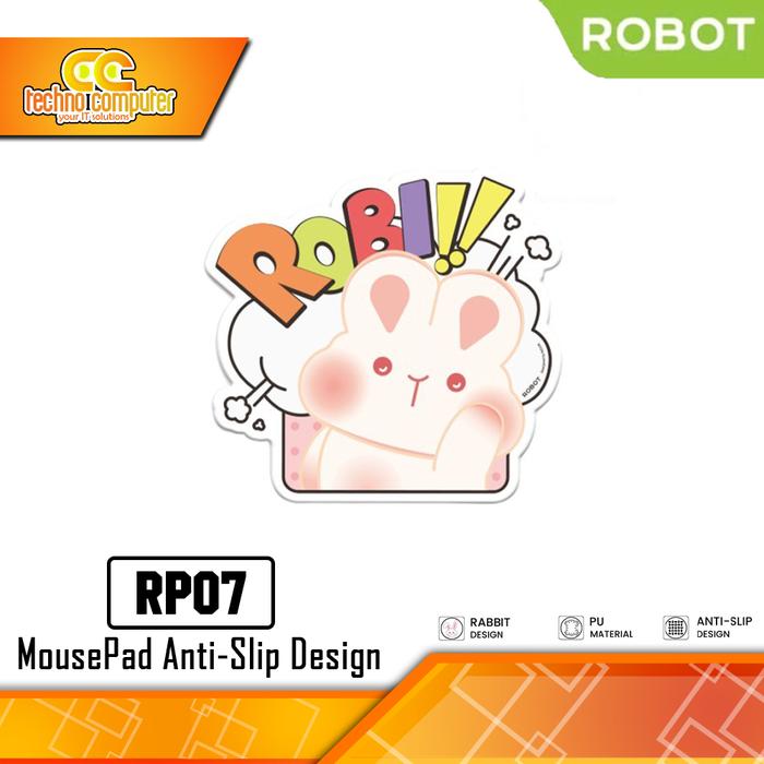 Gambar MOUSEPAD ROBOT RP07 Motif Kelinci Lucu Material PU Anti-Slip - White dari Techno Computer Bali undefined Tokopedia