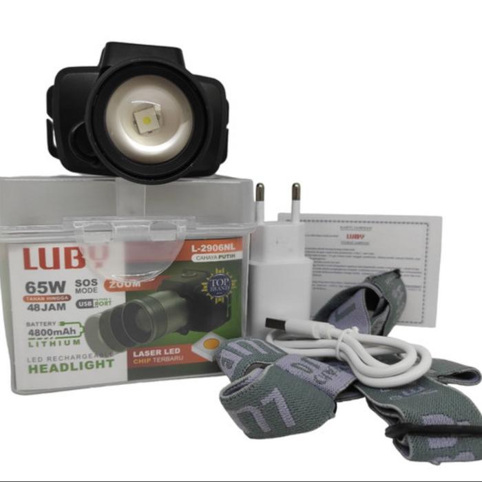 Gambar Senter kepala luby zoom super terang 65w L2906NL L2906NK/ headlight zoom luby 65w / headlamp zoom luby 65w/ battery lithium tahan hingga 48jam - Putih dari Dryz shop undefined Tokopedia