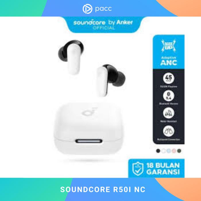 Gambar (NEW LAUNCH) Soundcore Anker R50i NC Earbuds Adaptive Noise Canceling Headset Earphone Bluetooth 5.4 TWS Low Latency for Game Long Battery 4 Mics IP54 -A3959 - Merah Muda - Putih dari PACC PLUS undefined Tokopedia