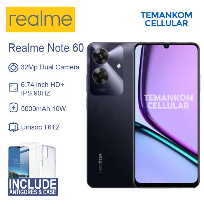 Jual Realme Note 60 12GB RAM 128GB 6+6GB RAM Extend 6/128 Garansi