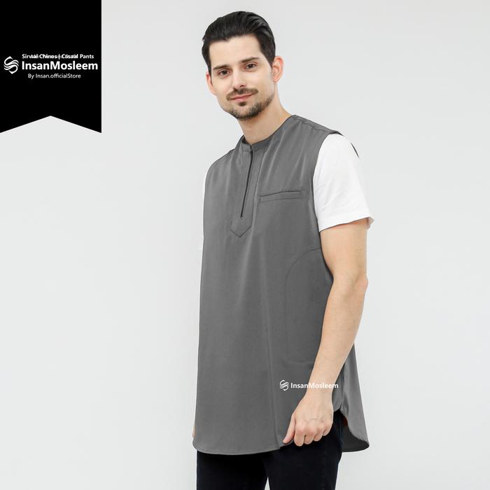 Gambar Rompi sholat Rosal Muslim Vest Prayer Bahan Premium - Abu Muda, S dari InsanMosleem Store undefined Tokopedia