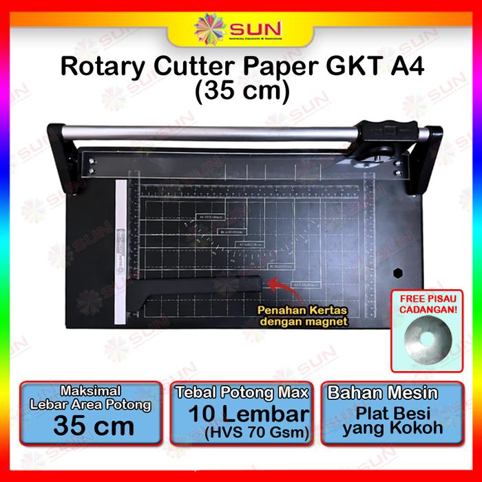 Gambar Rotary Paper Cutter Trimmer A4 / A3 vertikal 35 cm - Alat Potong / Pemotong kertas Hvs, Kertas foto Photo glossy, Silky, Sticker, Art Paper A3, A4, A5, A6, Pas Photo 4R - SUNCutingProGKT, Surabaya dari Sun Indonesia undefined Tokopedia