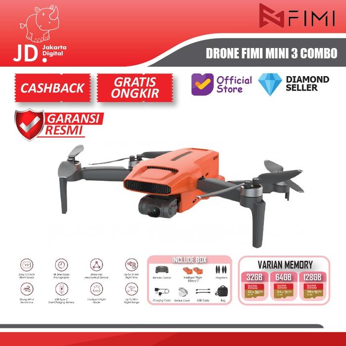 Gambar FIMI MINI 3 COMBO Drone GPS 9km 4K 3-axis Gimbal 37 Min Flight Time - Fimi X8 Mini V3 / X8 MINI 3 dari Jakarta Digital 8 undefined Tokopedia