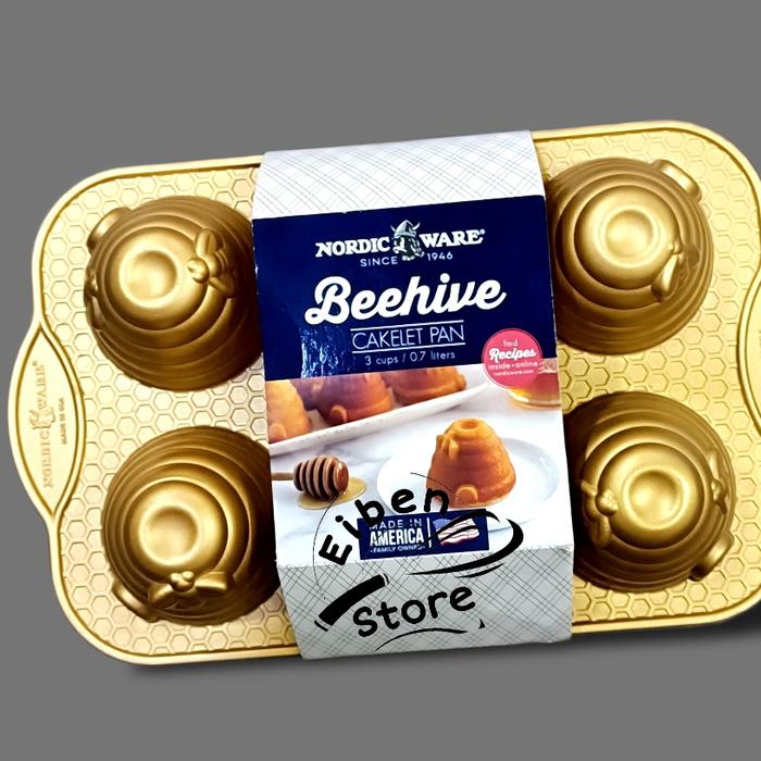 Jual Nordic Ware 90777 Cast Aluminium Gold Beehive Cakelet Pan - Main Image