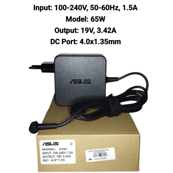 Gambar Charger Laptop Asus VivoBook Original Small Plug Pin Bulat X200CA X453M X441 A442U A456U A412 A409 A509 A516 A407 E410M E410MA 1.75A 33W 2.37A 45W 3.42A 65W - 65W 3.42A 19V dari Sentra Electronic TP undefined Tokopedia