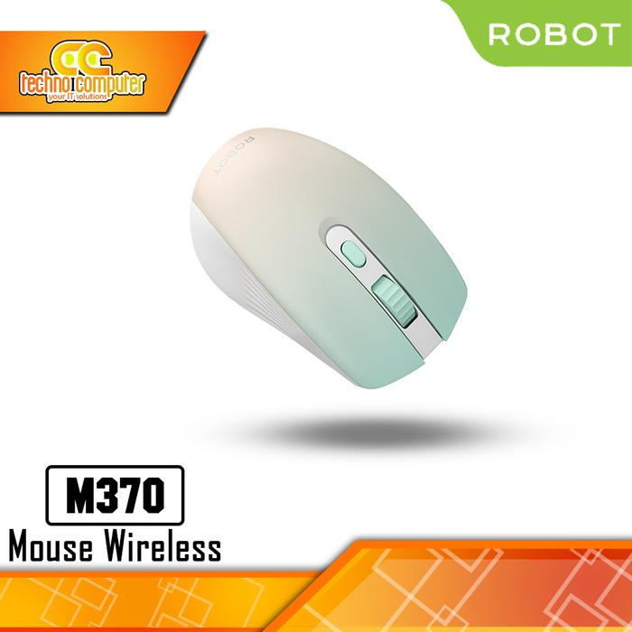Gambar ROBOT M370 Wireless - Office Mouse Wireless - Green dari Techno Computer Bali undefined Tokopedia