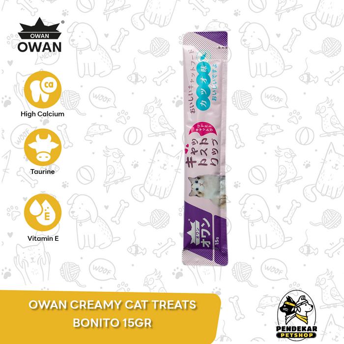 Gambar Snack Kucing Owan Cat Creamy Treats Liquid 15 Gram - BONITO dari Pendekar Petshop_NEW undefined Tokopedia