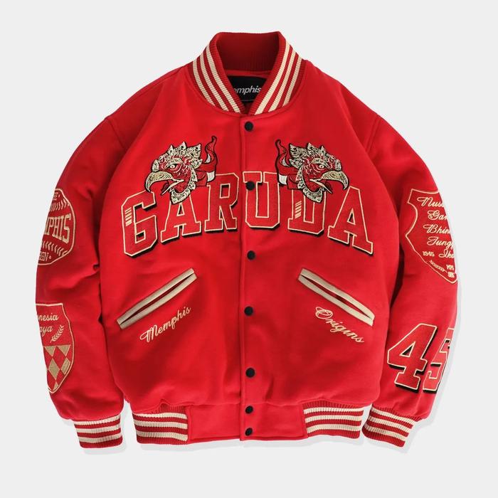 Gambar Memphisorigins Varsity Garuda Merah dan Black Original Jaket Varsity Spesial Kemerdekaan Jaket Varsity Pria Wanita Bisa Pakai - GARUDA MERAH, S dari Sepatu Lokal Terbaik 1998 undefined Tokopedia