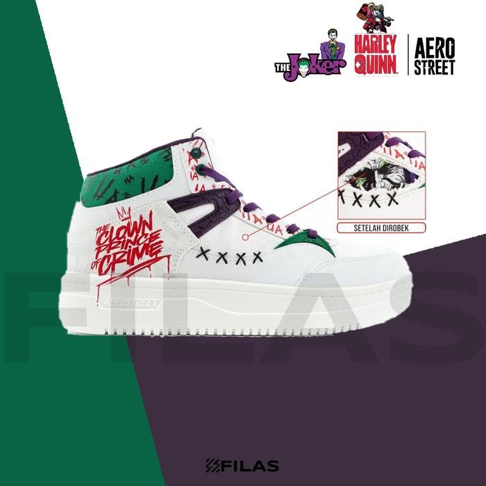 Gambar Sepatu Aerostreet X The Joker & Aerostreet X Harley Quinn Official Licensed DC Comics Limited Edition - Joker, 37 dari Filas Id undefined Tokopedia