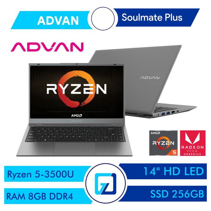 Gambar Advan Soulmate Plus AMD Ryzen 5 3500U 8GB 256GB SSD 14" HD Windows 11 dari Utama Original Store undefined Tokopedia