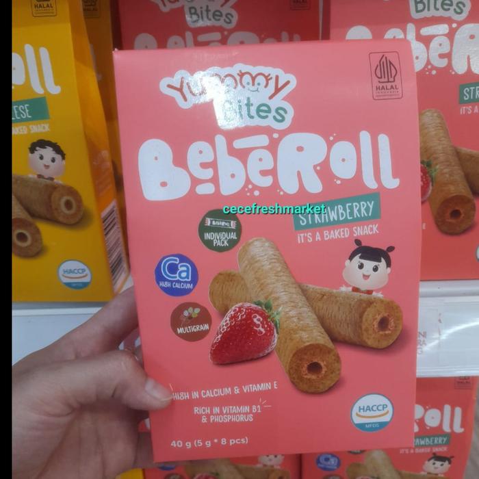 Gambar Jual snack panggang anak yummy bites bebe roll pack - Strawberi dari Cece fresh market medan undefined Tokopedia