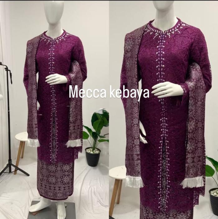 Gambar set kebaya tille payet aisyah / kebaya busui / kebaya wisuda / kebaya modern / setelan tunik selendang / tunik lamaran / tunik hajatan - burgundy, M dari arumi_kebaya undefined Tokopedia