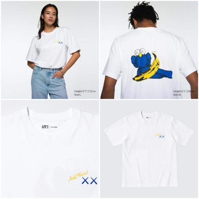Gambar UNIQLO UT Collaboration KAWS and Andy Warhol Lengan Pendek Sweatshirt 2024 Authentic - White Banana, S dari Uniqlo Jastip undefined Tokopedia