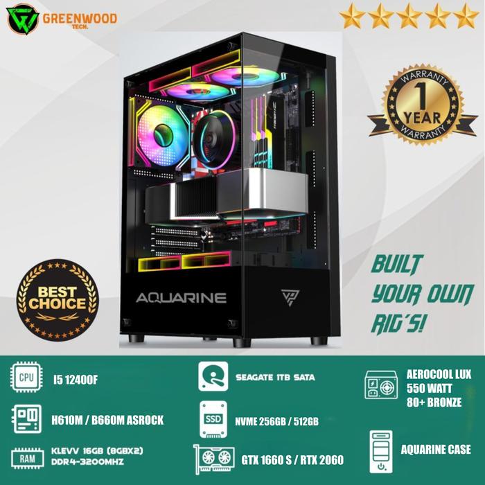 PC GAMING CPU Intel Core i5 12400F RAM 16GB DDR4/ GTX 1660 TI KOMPUTER  DESIGN, GAME EDITING RTX 2060