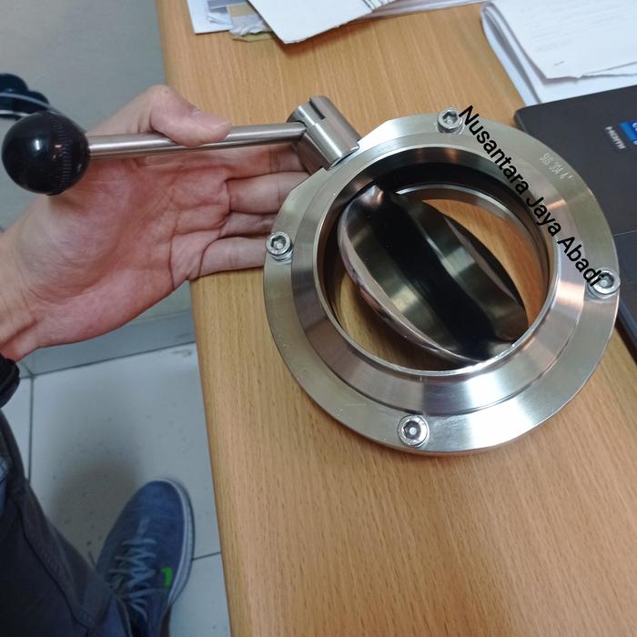 Gambar Butterfly Sanitary Stainless 304 SMS 4 " inchi 101.6 mm Weld End dari NusantaraJayaAbadi undefined Tokopedia