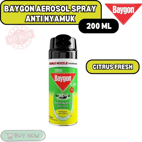 Gambar Baygon Aerosol Spray Anti Nyamuk Dengan Ukuran 200 ml - Citrus Fresh dari JTRUST undefined Tokopedia