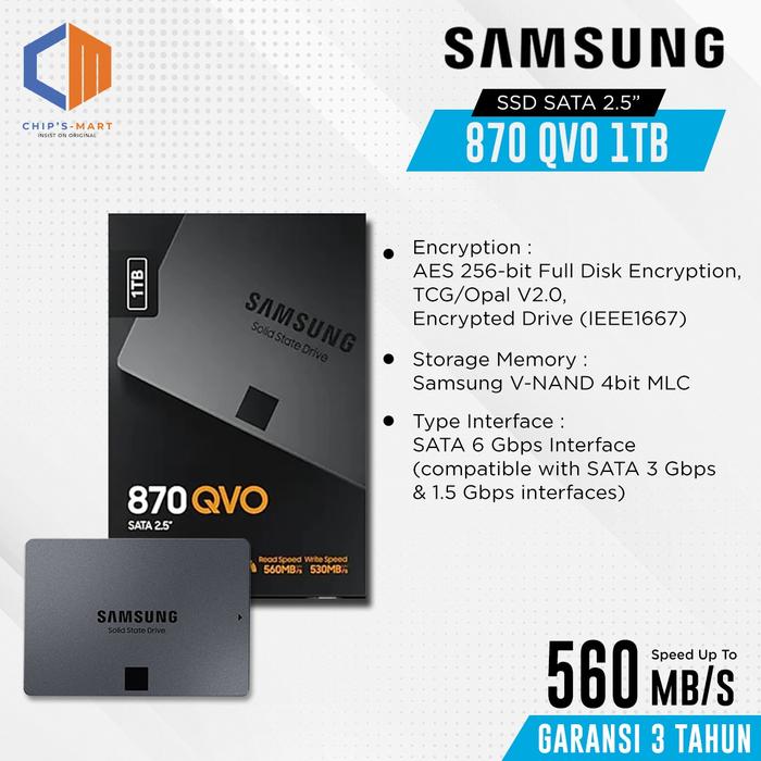 Jual Samsung SSD QVO 1TB SATA original Garansi Tahun