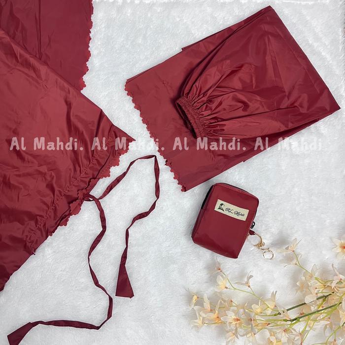 Gambar Mukena traveling mini pouch 2 in 1 parasut korea laser cut - Terracota dari Al Mahdi12 undefined Tokopedia