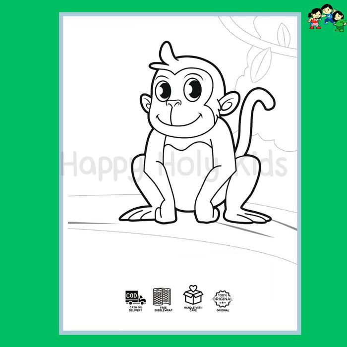 Gambar Kertas Gambar Mewarnai Hewan Buas-Part 1-Lembar Aktivitas Mewarnai A4 Coloring Sheet TK/PAUD/SD - Orang Utan - Monyet dari Dunia Buku 88 undefined Tokopedia
