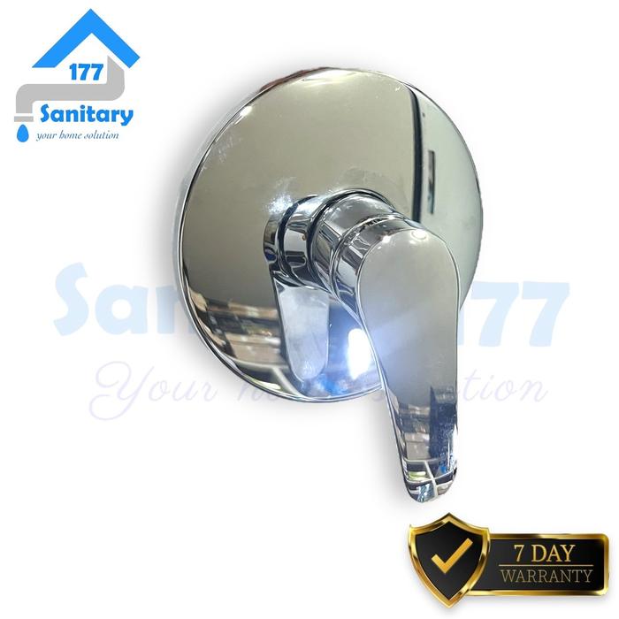 Gambar Stop kran shower Panas dingin Kuningan Chrome Hitam 8023- 107b-Stop keran wall shower tembok tanam mixer brass minimal model toto - 8023 Chrome dari imey177 undefined Tokopedia