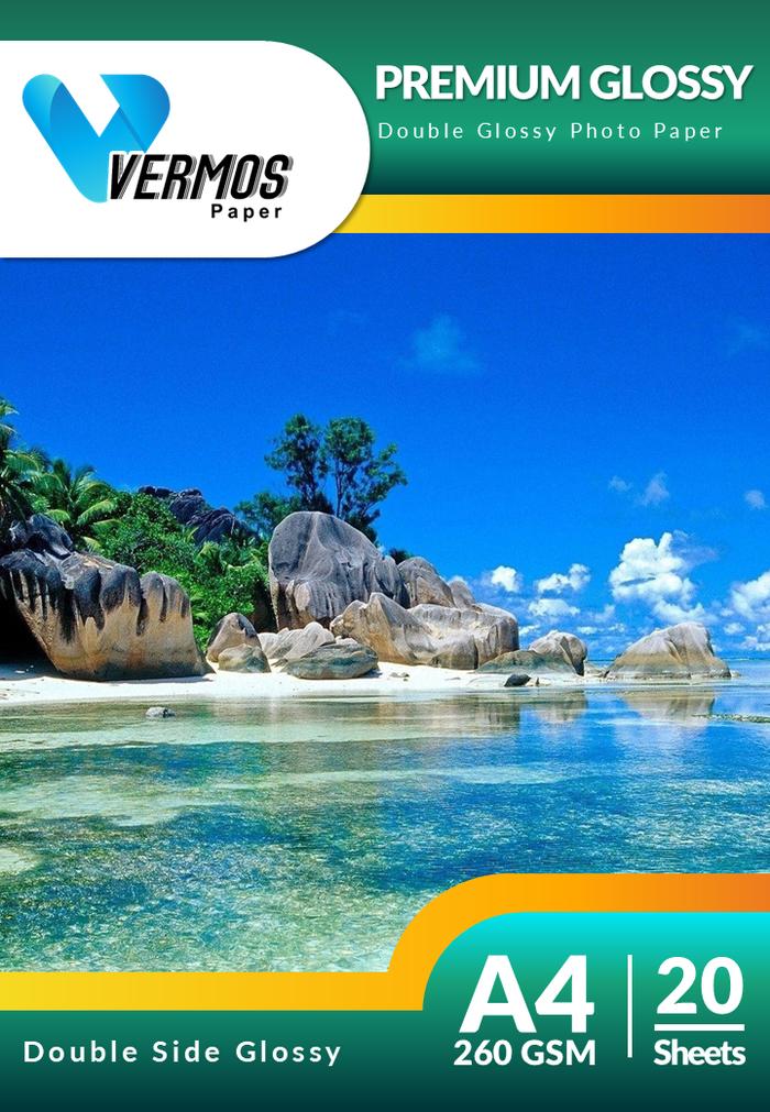Gambar Kertas Foto Glossy Double Side A4 Vermos Glossy Photo Paper A4 120 / 185 / 210 / 240 / 260 gsm - 260 gsm dari Adamo Store undefined Tokopedia